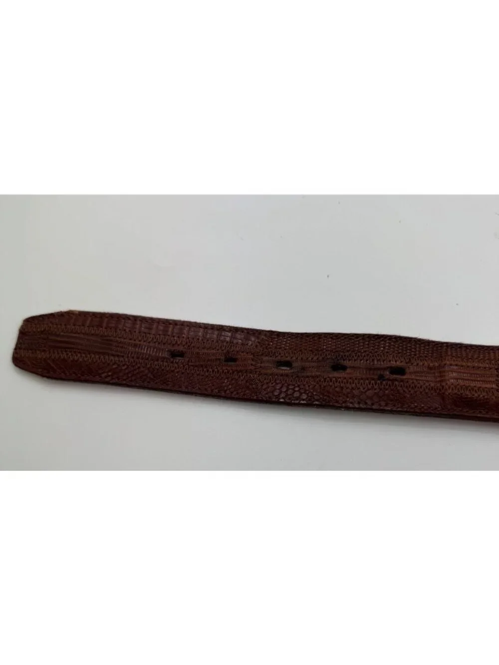 Nocona USA Genuine Lizard Leather Belt Strap Brown Size 32  Vintage Style